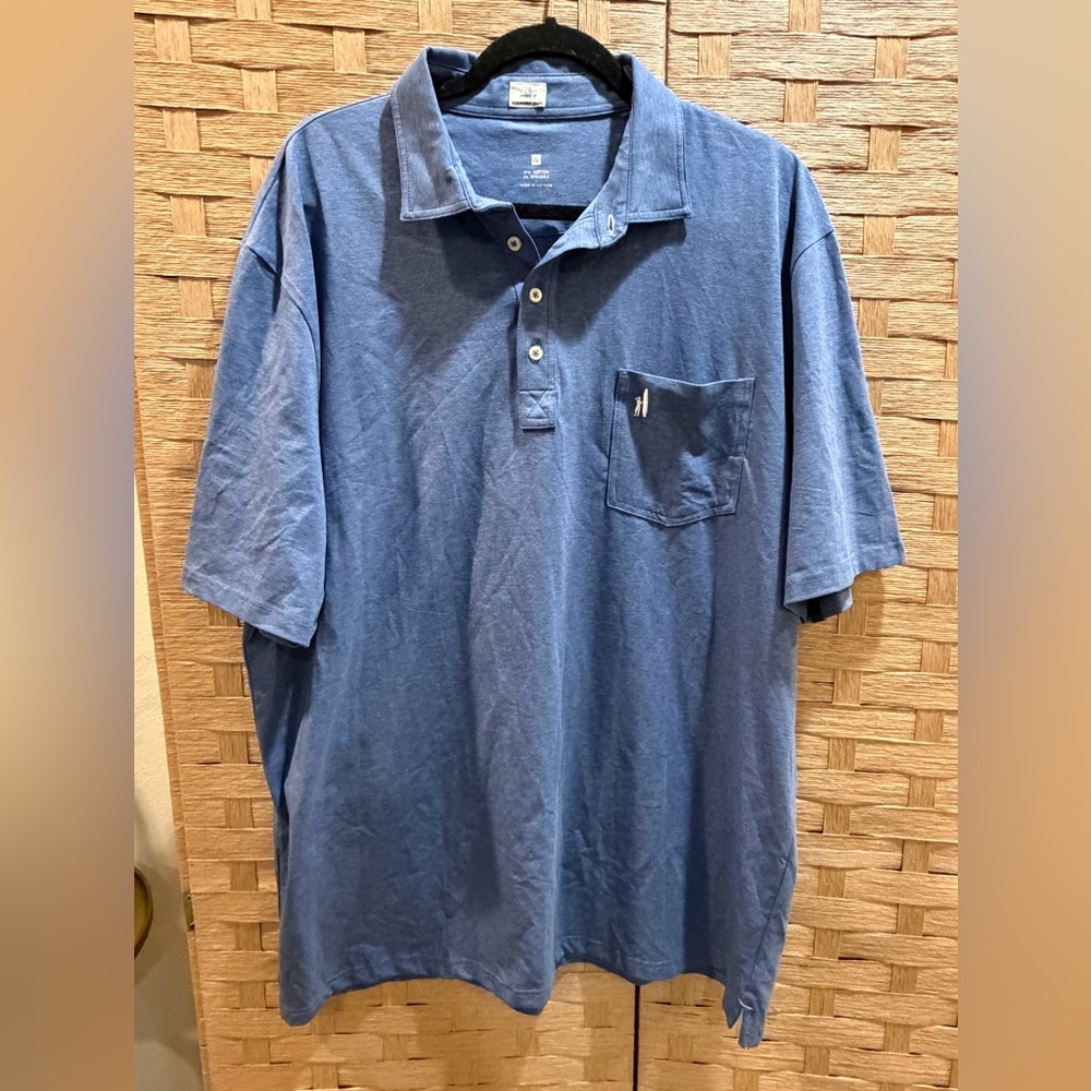 johnnie-O Indigo Short-Sleeve Polo with Chest Pocket